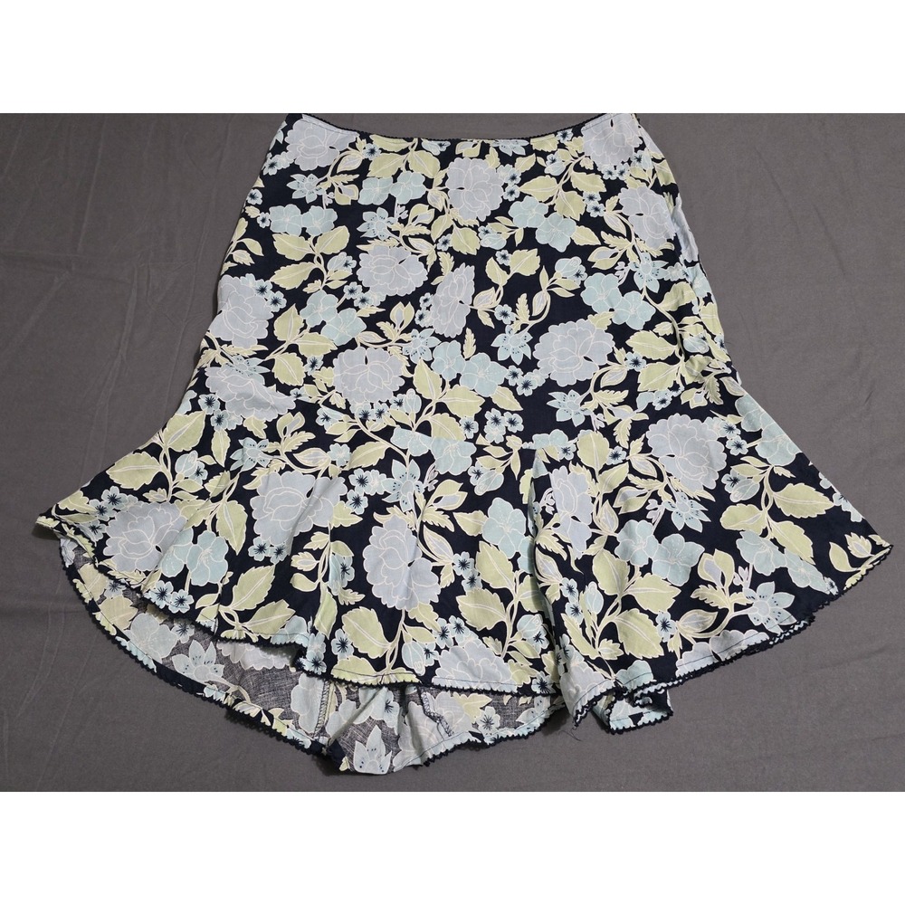 DRESSBARN‎ WOMEN'S WATERCOLOR FLARE BOTTOM SKIRT SZ 16 With Side Zip
